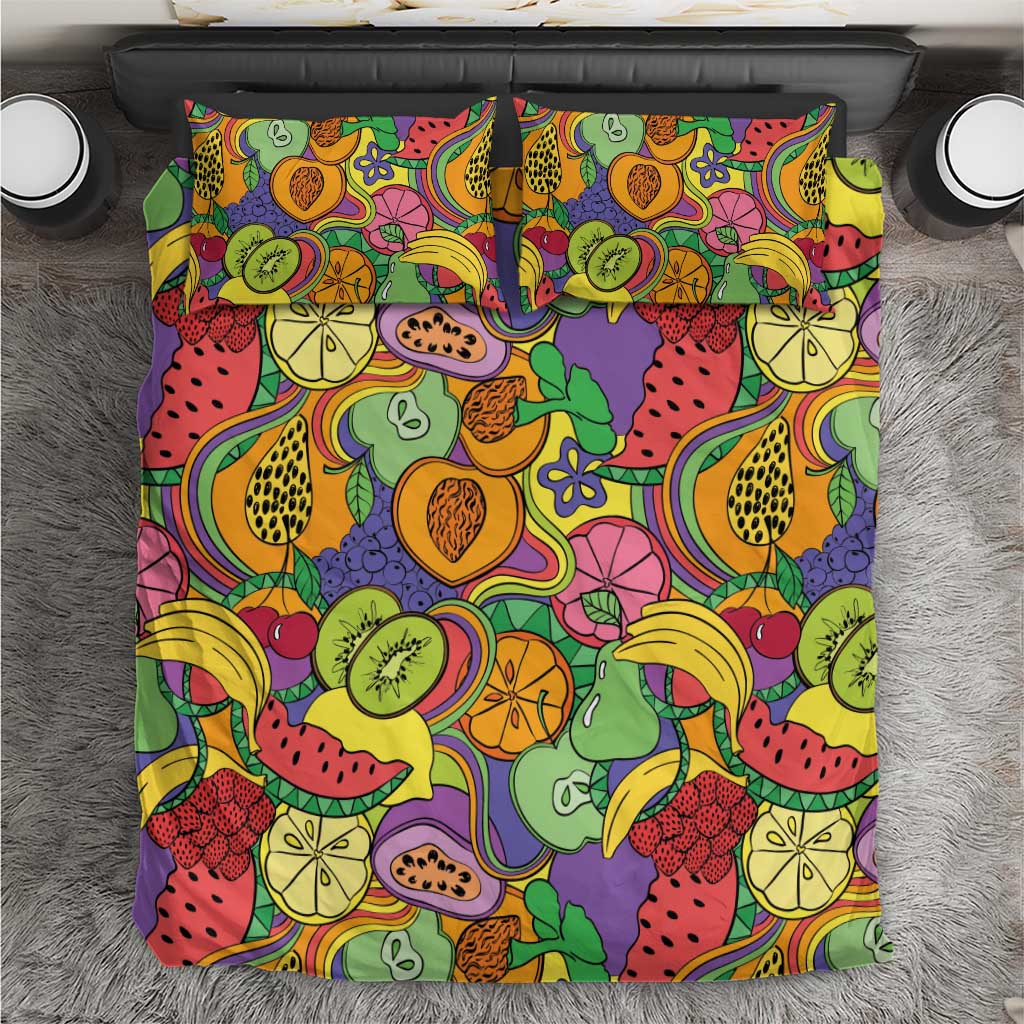 Hawaii Fruits Hippie Style Bedding Set Vibrant Colorful LT01 Multicolor - Polynesian Pride
