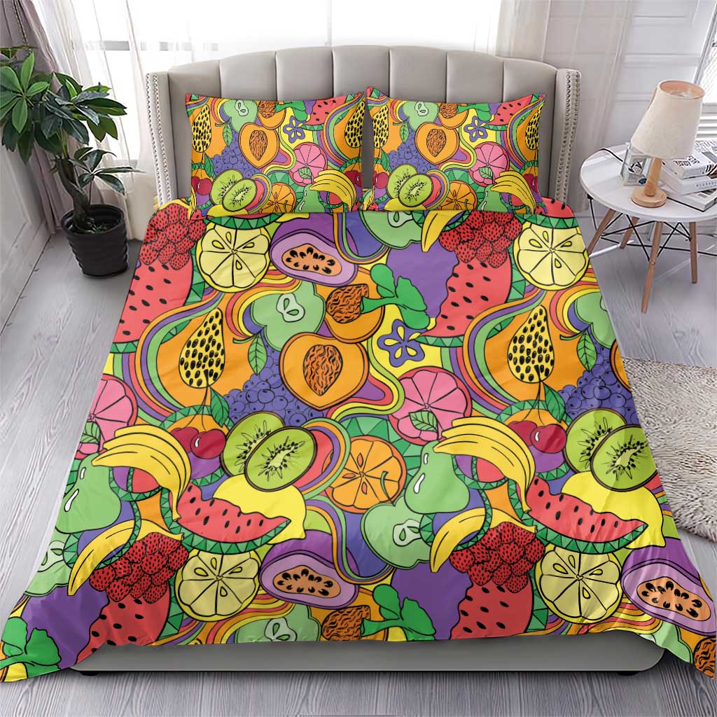 Hawaii Fruits Hippie Style Bedding Set Vibrant Colorful LT01 - Polynesian Pride