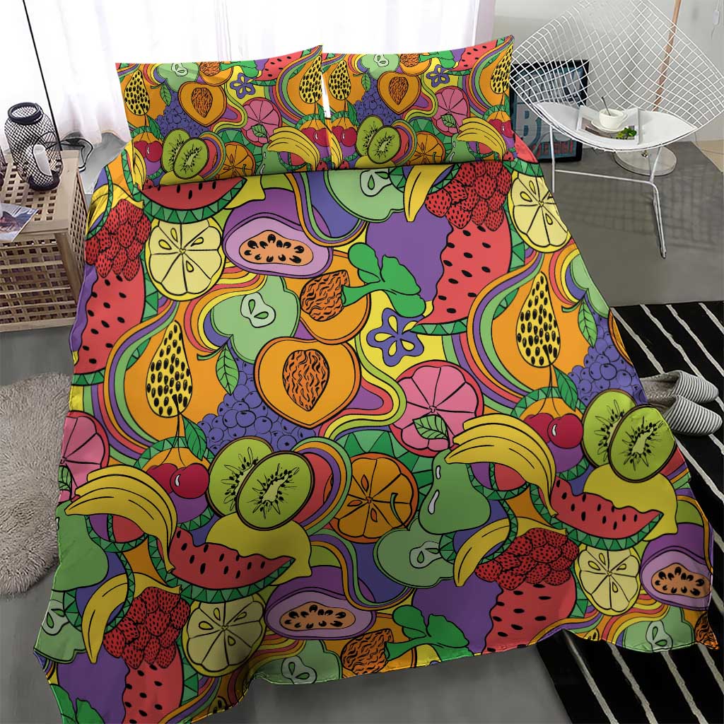Hawaii Fruits Hippie Style Bedding Set Vibrant Colorful LT01 - Polynesian Pride