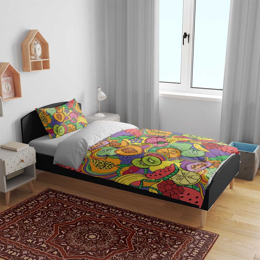 Hawaii Fruits Hippie Style Bedding Set Vibrant Colorful LT01 - Polynesian Pride