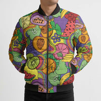 Hawaii Fruits Hippie Style Bomber Puffer Jacket Vibrant Colorful LT01 - Polynesian Pride