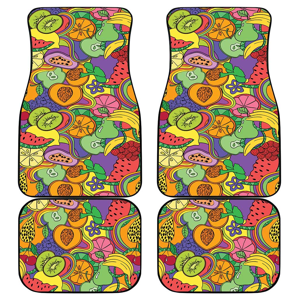Hawaii Fruits Hippie Style Car Mats Vibrant Colorful LT01 - Polynesian Pride