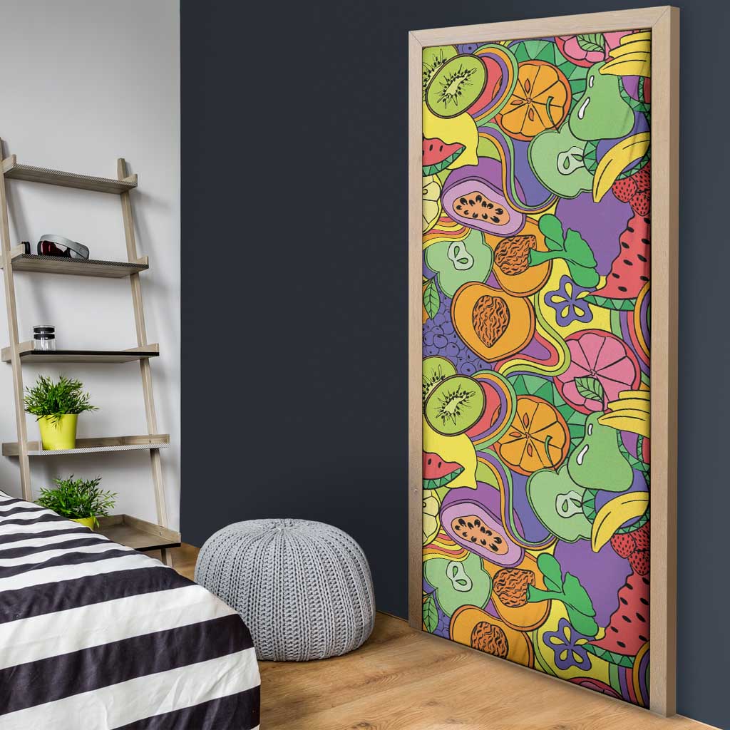 Hawaii Fruits Hippie Style Door Cover Vibrant Colorful LT01 - Polynesian Pride