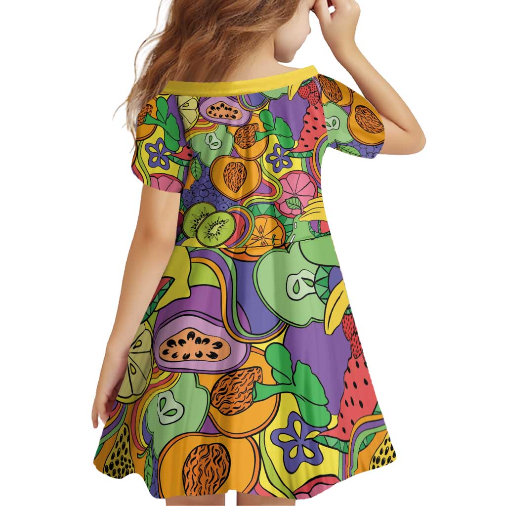 Hawaii Fruits Hippie Style Family Matching Mermaid Dress and Hawaiian Shirt Vibrant Colorful LT01 - Polynesian Pride