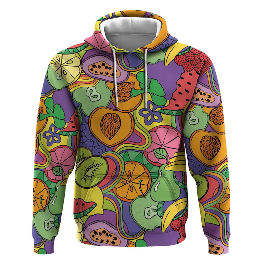 Hawaii Fruits Hippie Style Hoodie Vibrant Colorful LT01 Pullover Hoodie Multicolor - Polynesian Pride