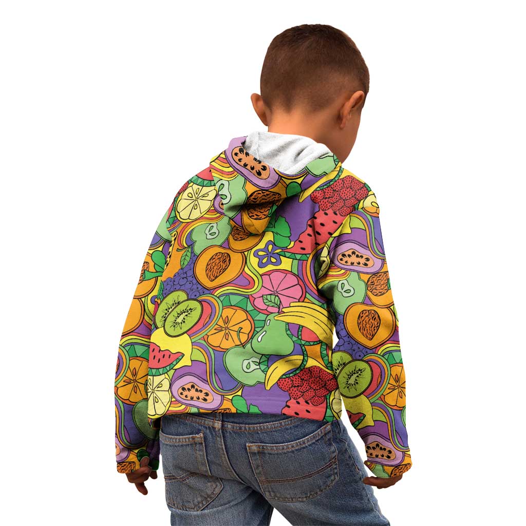 Hawaii Fruits Hippie Style Kid Hoodie Vibrant Colorful LT01 - Polynesian Pride
