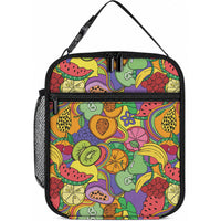 Hawaii Fruits Hippie Style Lunch Bag Vibrant Colorful LT01 10.2 × 8.3 × 4.3 inch Multicolor - Polynesian Pride