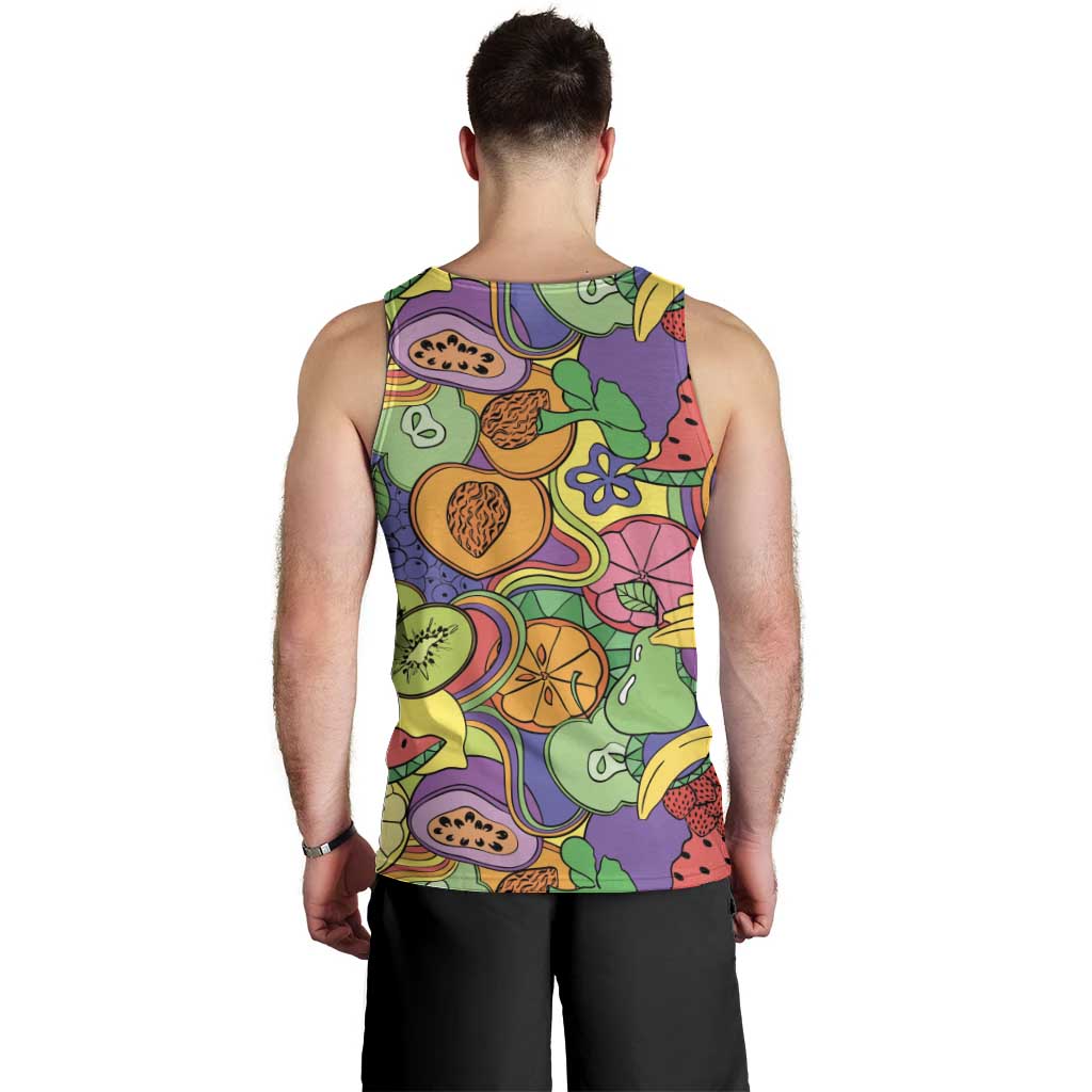 Hawaii Fruits Hippie Style Men Tank Top Vibrant Colorful LT01 - Polynesian Pride