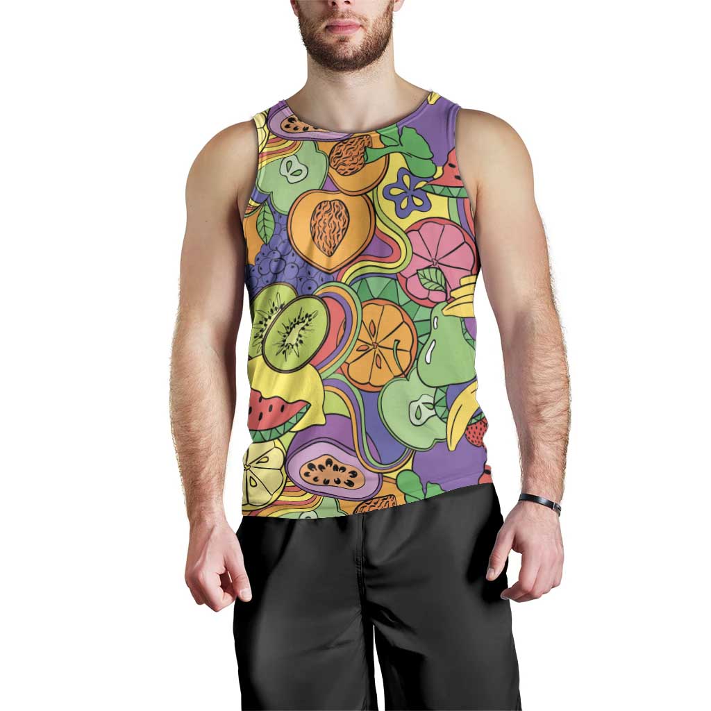Hawaii Fruits Hippie Style Men Tank Top Vibrant Colorful LT01 - Polynesian Pride