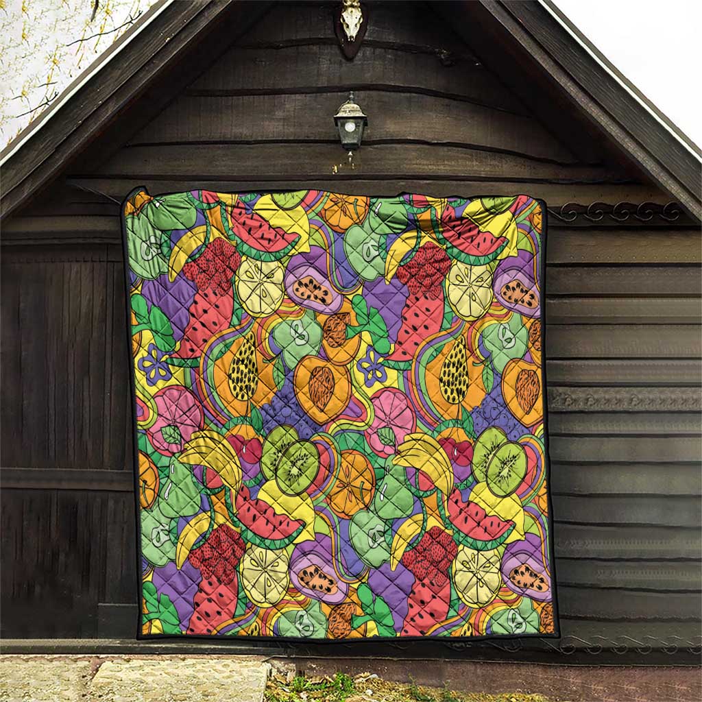 Hawaii Fruits Hippie Style Quilt Vibrant Colorful LT01 - Polynesian Pride