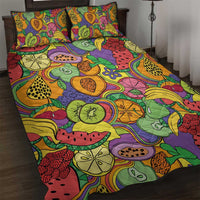 Hawaii Fruits Hippie Style Quilt Bed Set Vibrant Colorful LT01 Multicolor - Polynesian Pride
