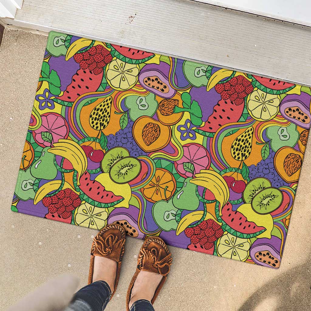 Hawaii Fruits Hippie Style Rubber Doormat Vibrant Colorful LT01 - Polynesian Pride