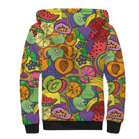 Hawaii Fruits Hippie Style Sherpa Hoodie Vibrant Colorful LT01 - Polynesian Pride