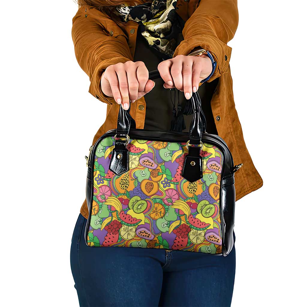 Hawaii Fruits Hippie Style Shoulder Handbag Vibrant Colorful LT01 One Size Multicolor - Polynesian Pride