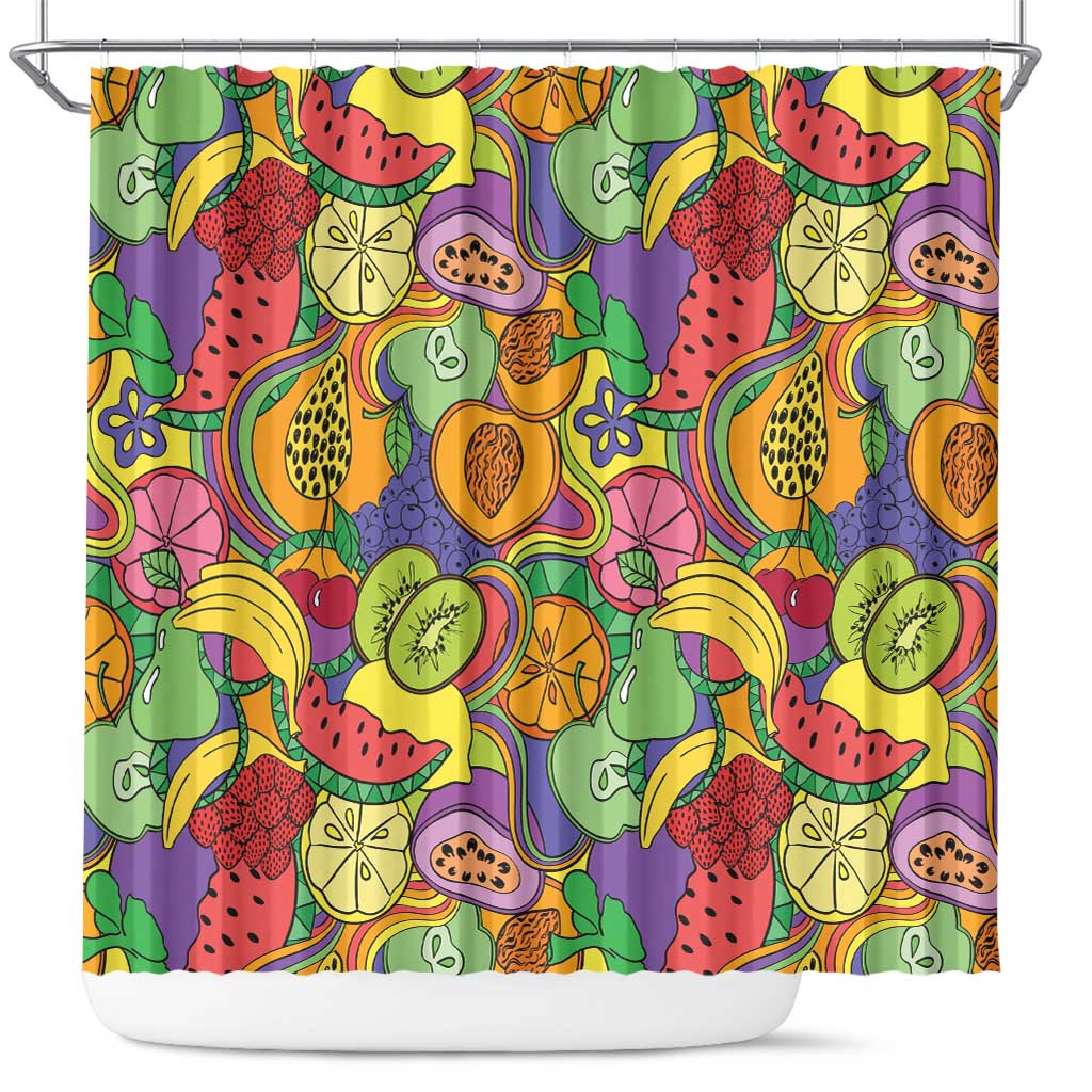 Hawaii Fruits Hippie Style Shower Curtain Vibrant Colorful LT01 Multicolor - Polynesian Pride