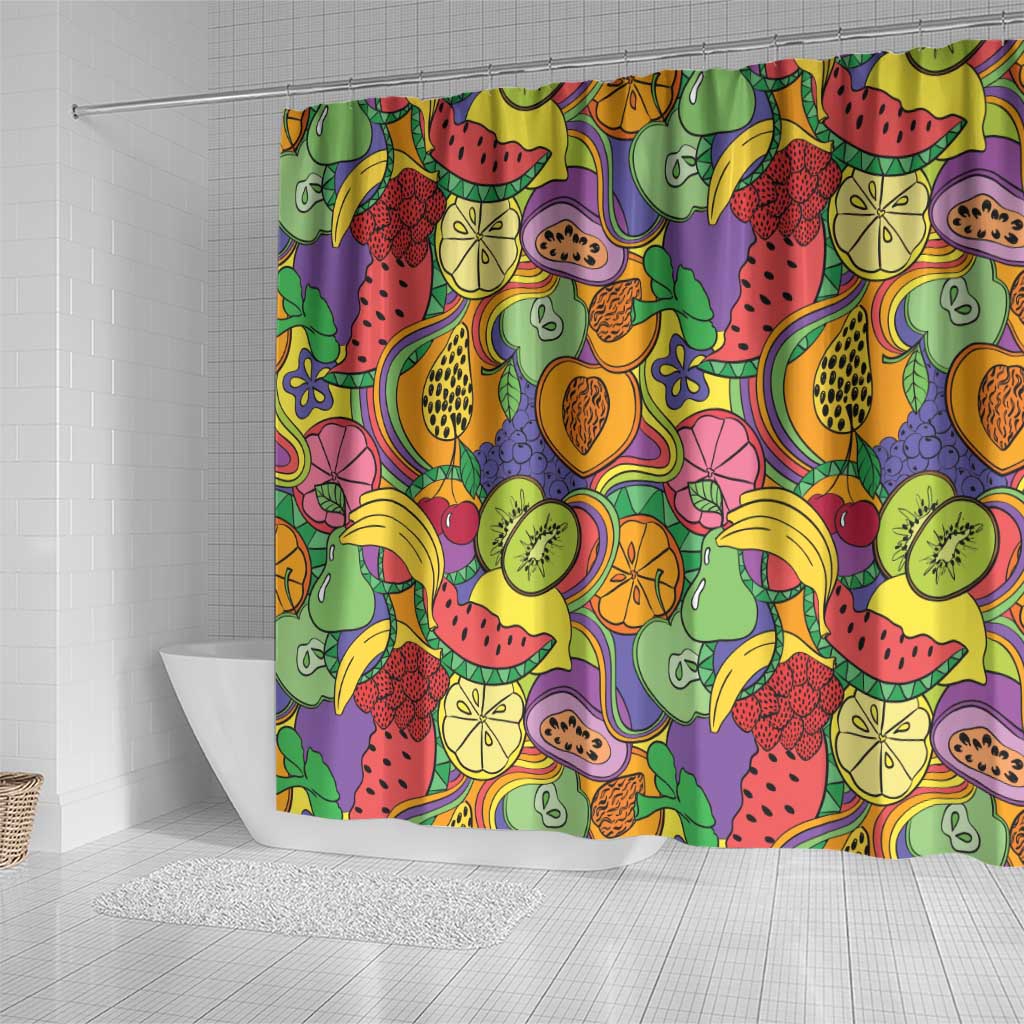 Hawaii Fruits Hippie Style Shower Curtain Vibrant Colorful LT01 - Polynesian Pride