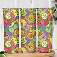 Hawaii Fruits Hippie Style Skinny Tumbler Vibrant Colorful LT01 - Polynesian Pride