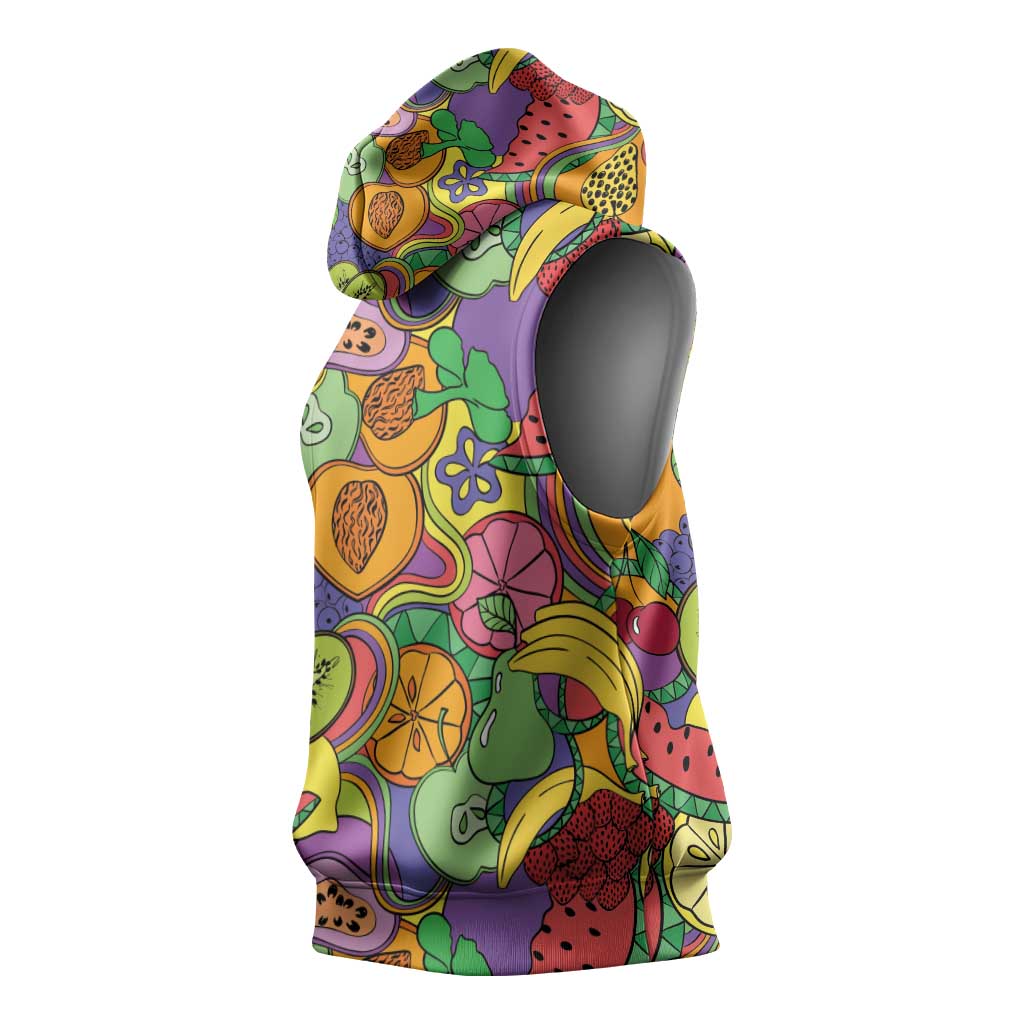 Hawaii Fruits Hippie Style Sleeveless Hoodie Vibrant Colorful LT01 - Polynesian Pride