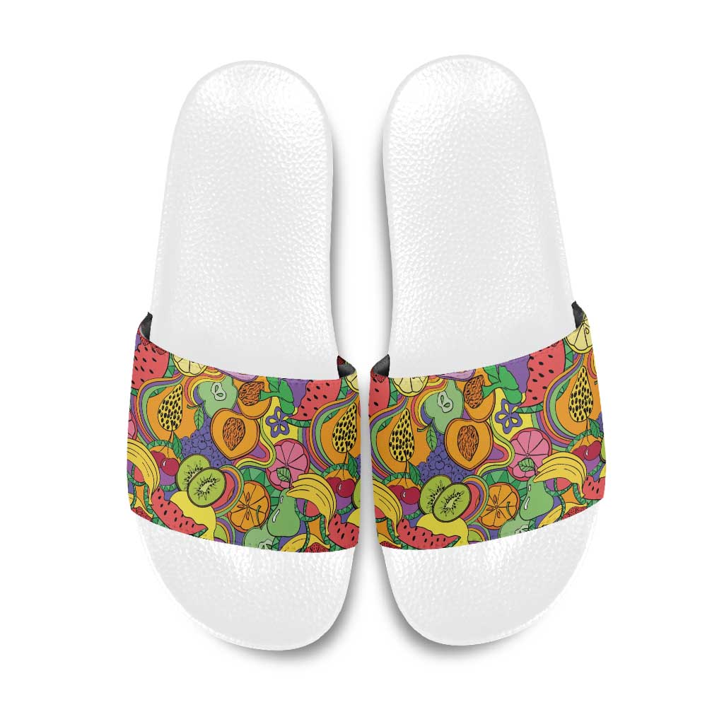 Hawaii Fruits Hippie Style Slide Sandals Vibrant Colorful LT01 Multicolor - Polynesian Pride