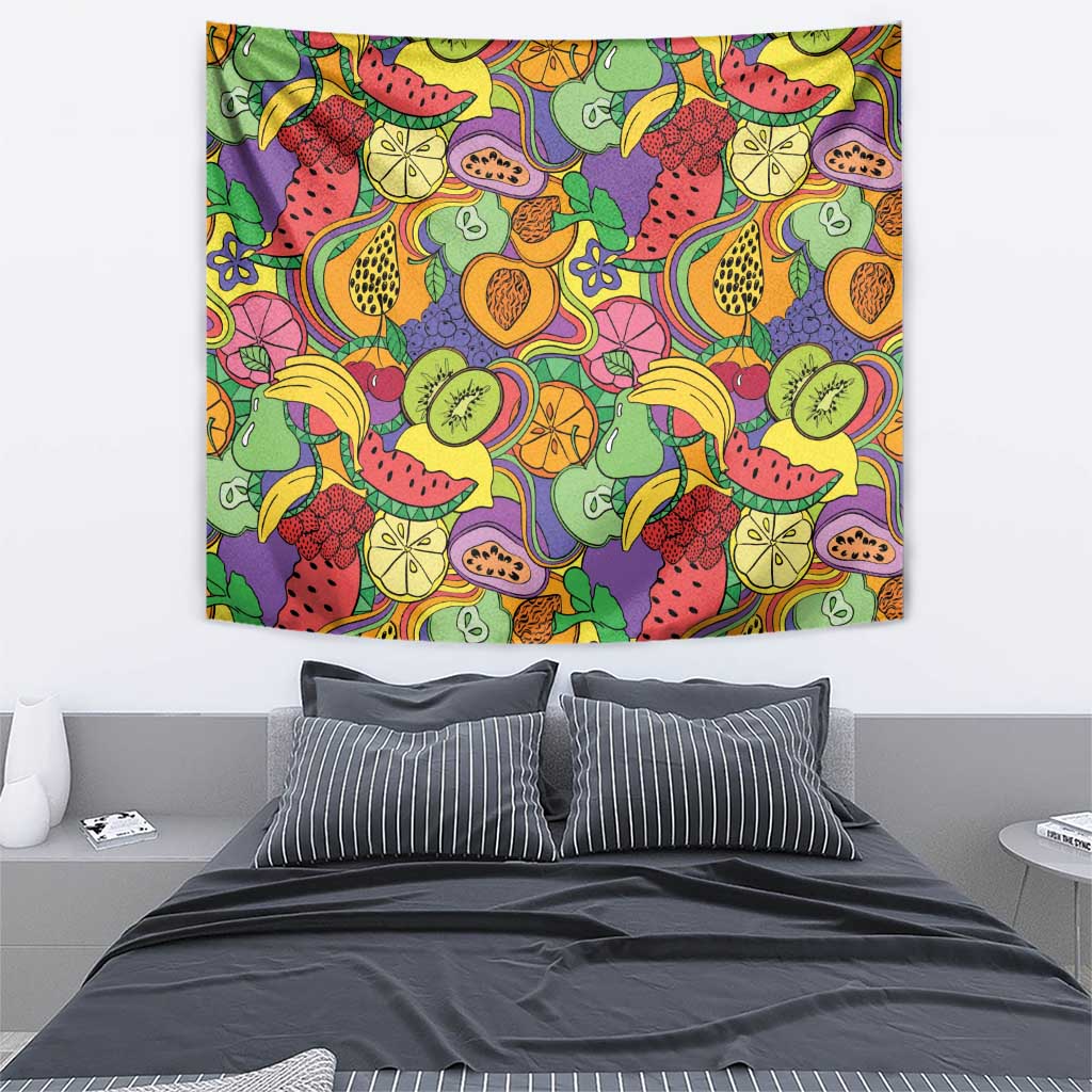 Hawaii Fruits Hippie Style Tapestry Vibrant Colorful LT01 - Polynesian Pride