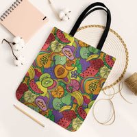 Hawaii Fruits Hippie Style Tote Bag Vibrant Colorful LT01 Black Strap One Size Multicolor - Polynesian Pride