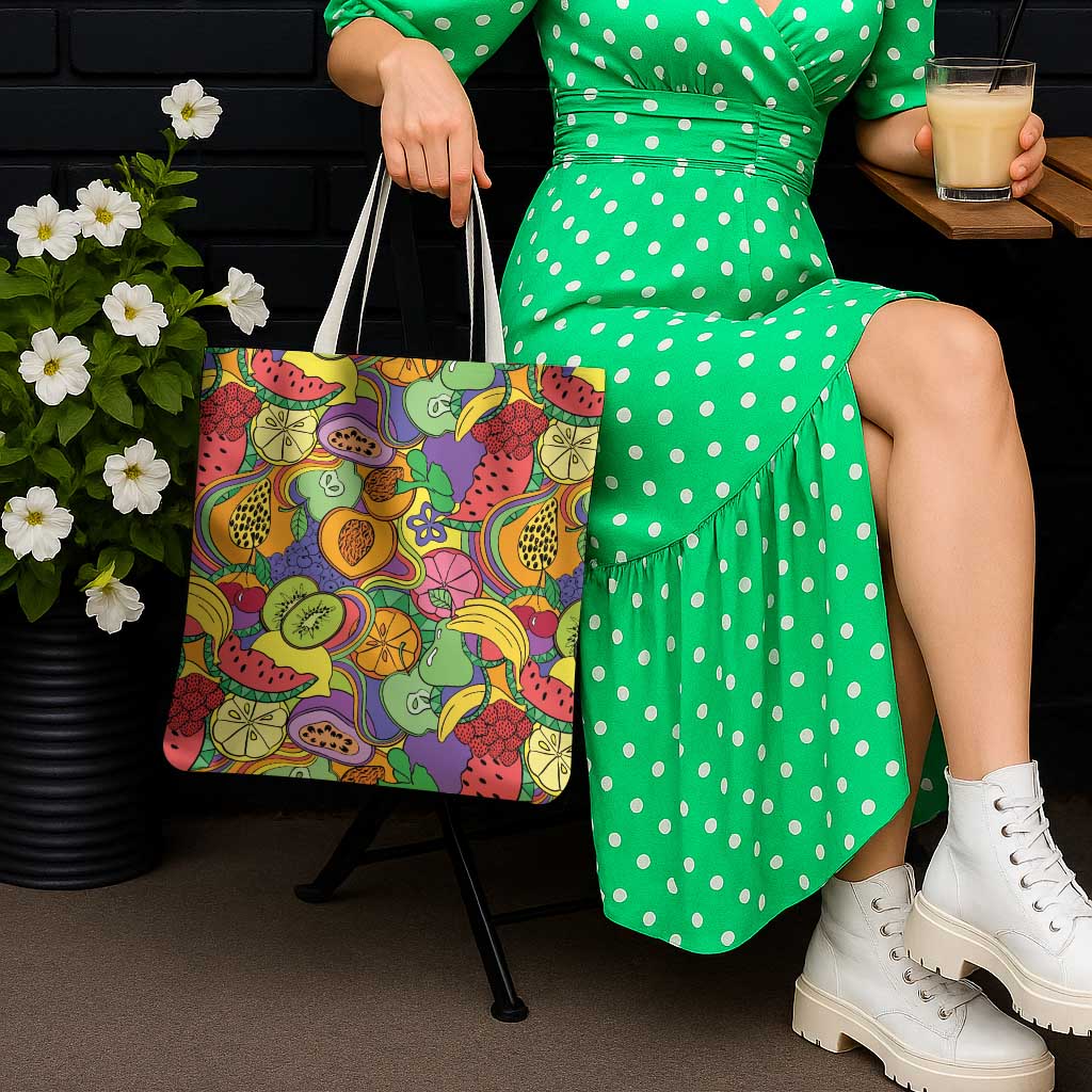 Hawaii Fruits Hippie Style Tote Bag Vibrant Colorful LT01 - Polynesian Pride