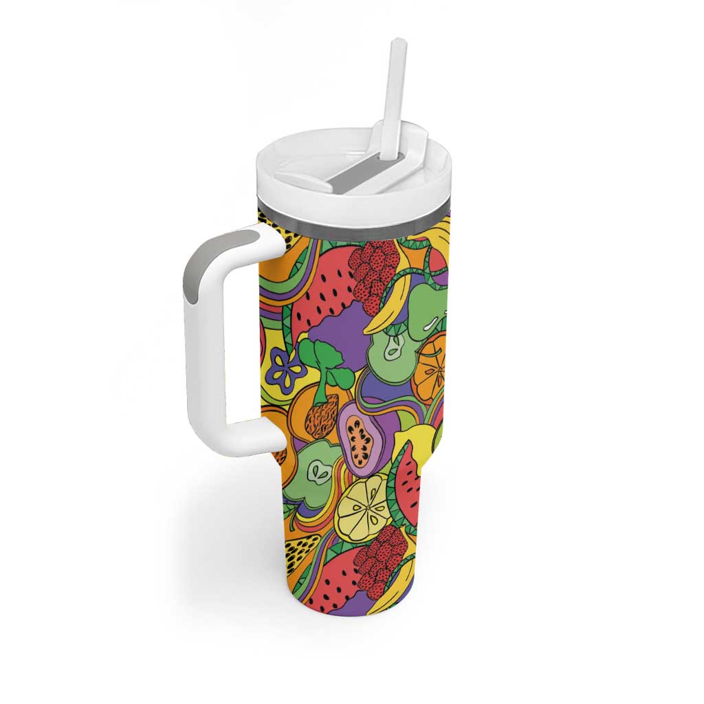 Hawaii Fruits Hippie Style Tumbler With Handle Vibrant Colorful LT01 - Polynesian Pride