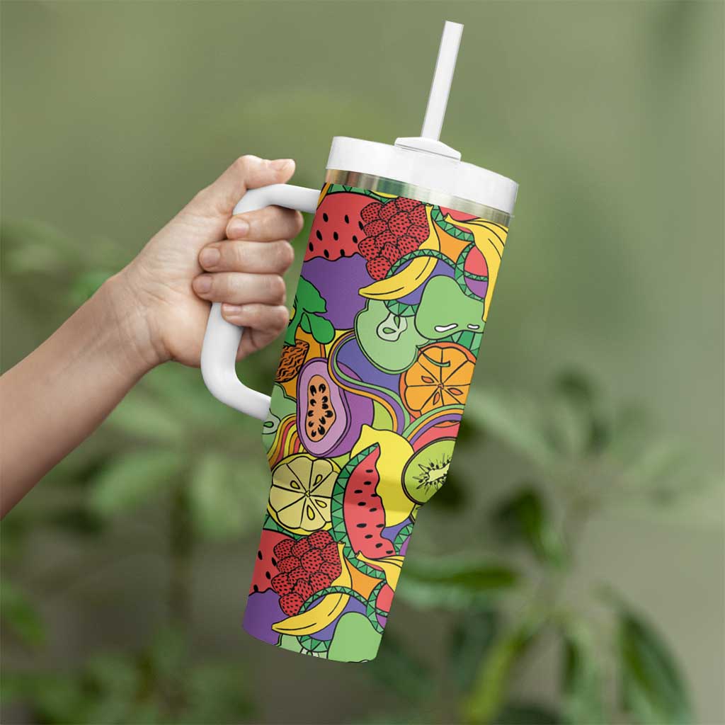 Hawaii Fruits Hippie Style Tumbler With Handle Vibrant Colorful LT01 - Polynesian Pride