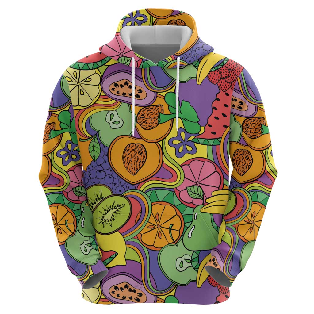 Hawaii Fruits Hippie Style Zip Hoodie Vibrant Colorful LT01 - Polynesian Pride