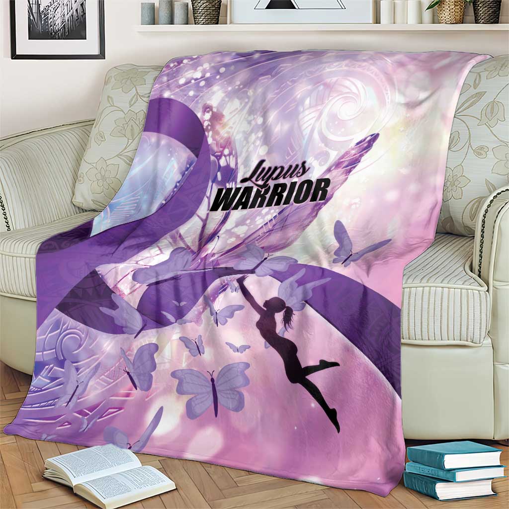 Polynesian Lupus Awareness Blanket Butterfly Hologram Lupus Warrior LT01 - Polynesian Pride