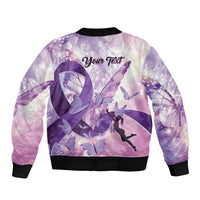 Personalized Polynesian Lupus Awareness Bomber Jacket Butterfly Hologram Lupus Warrior LT01 - Polynesian Pride