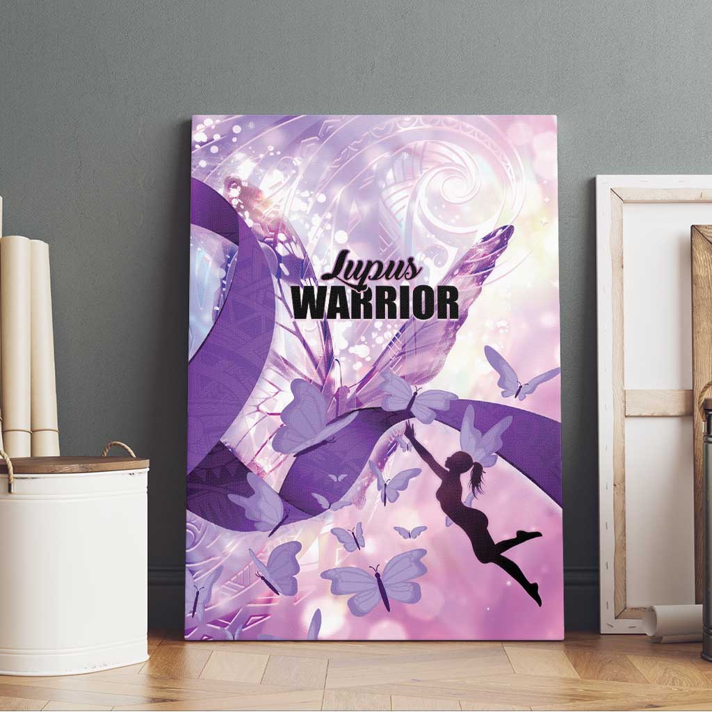 Polynesian Lupus Awareness Canvas Wall Art Butterfly Hologram Lupus Warrior LT01 - Polynesian Pride
