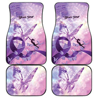 Personalized Polynesian Lupus Awareness Car Mats Butterfly Hologram Lupus Warrior LT01 - Polynesian Pride