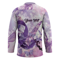 Personalized Polynesian Lupus Awareness Hockey Jersey Butterfly Hologram Lupus Warrior LT01 - Polynesian Pride