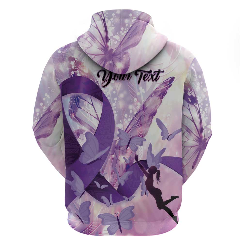 Personalized Polynesian Lupus Awareness Hoodie Butterfly Hologram Lupus Warrior LT01 - Polynesian Pride