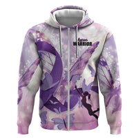 Personalized Polynesian Lupus Awareness Hoodie Butterfly Hologram Lupus Warrior LT01 Zip Hoodie Purple - Polynesian Pride