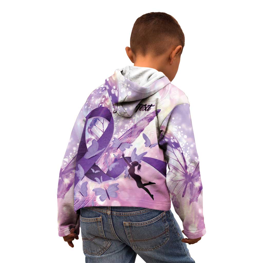 Personalized Polynesian Lupus Awareness Kid Hoodie Butterfly Hologram Lupus Warrior LT01 - Polynesian Pride