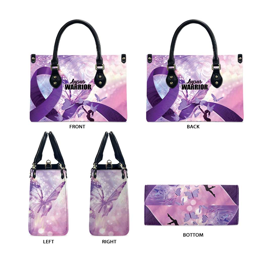 Polynesian Lupus Awareness Leather Bag Butterfly Hologram Lupus Warrior LT01 - Polynesian Pride