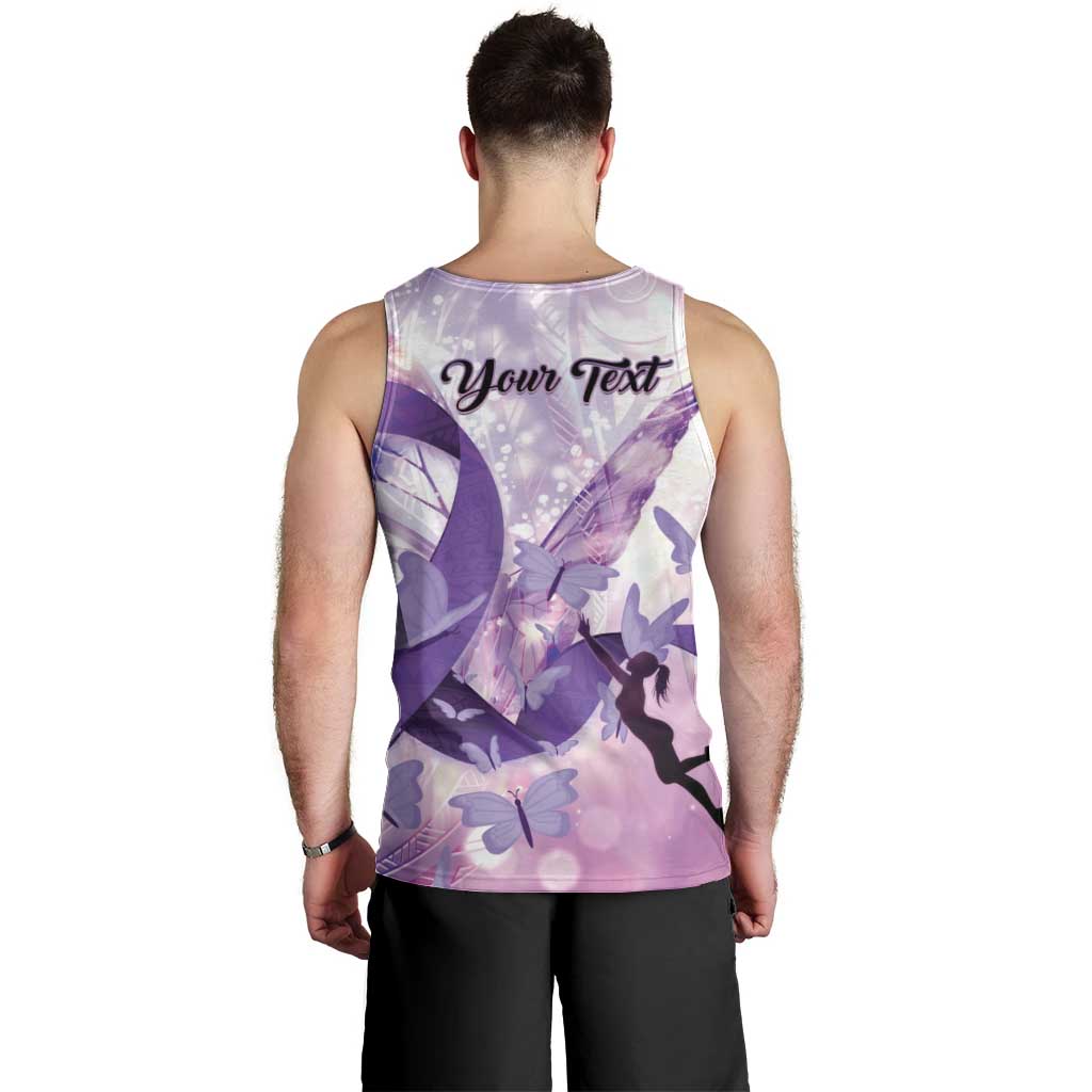 Personalized Polynesian Lupus Awareness Men Tank Top Butterfly Hologram Lupus Warrior LT01 - Polynesian Pride