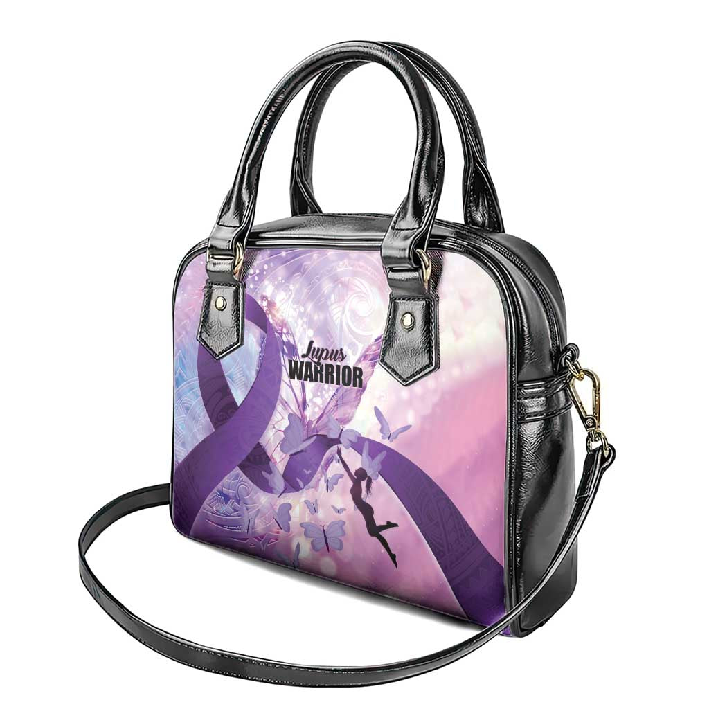 Polynesian Lupus Awareness Shoulder Handbag Butterfly Hologram Lupus Warrior LT01 - Polynesian Pride