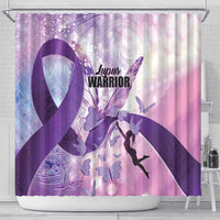 Polynesian Lupus Awareness Shower Curtain Butterfly Hologram Lupus Warrior LT01 - Polynesian Pride