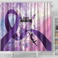 Polynesian Lupus Awareness Shower Curtain Butterfly Hologram Lupus Warrior LT01 - Polynesian Pride