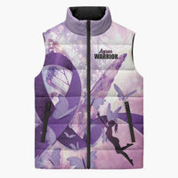 Personalized Polynesian Lupus Awareness Sleeveless Puffer Jacket Butterfly Hologram Lupus Warrior LT01 Unisex Purple - Polynesian Pride