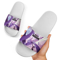 Polynesian Lupus Awareness Slide Sandals Butterfly Hologram Lupus Warrior LT01 - Polynesian Pride