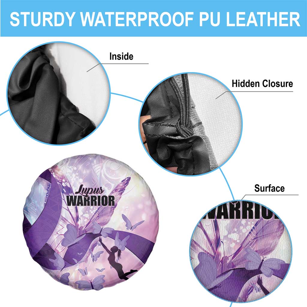 Polynesian Lupus Awareness Spare Tire Cover Butterfly Hologram Lupus Warrior LT01 - Polynesian Pride