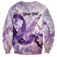 Personalized Polynesian Lupus Awareness Sweatshirt Butterfly Hologram Lupus Warrior LT01 - Polynesian Pride
