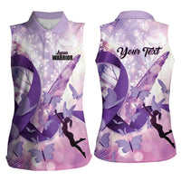 Personalized Polynesian Lupus Awareness Women Sleeveless Polo Shirt Butterfly Hologram Lupus Warrior LT01 - Polynesian Pride