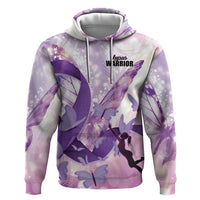 Personalized Polynesian Lupus Awareness Zip Hoodie Butterfly Hologram Lupus Warrior LT01 Pullover Hoodie Purple - Polynesian Pride
