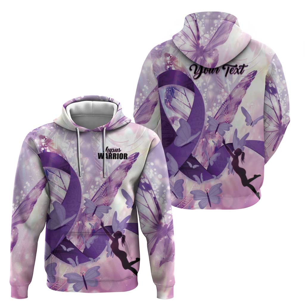 Personalized Polynesian Lupus Awareness Zip Hoodie Butterfly Hologram Lupus Warrior LT01 - Polynesian Pride