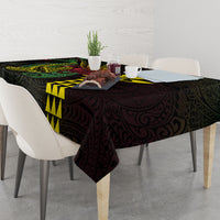 Hawaii Kakau Hammerhead Shark Tablecloth Neon Plumeria Pattern